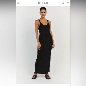 DISSH Siena black scoop neck midi dress